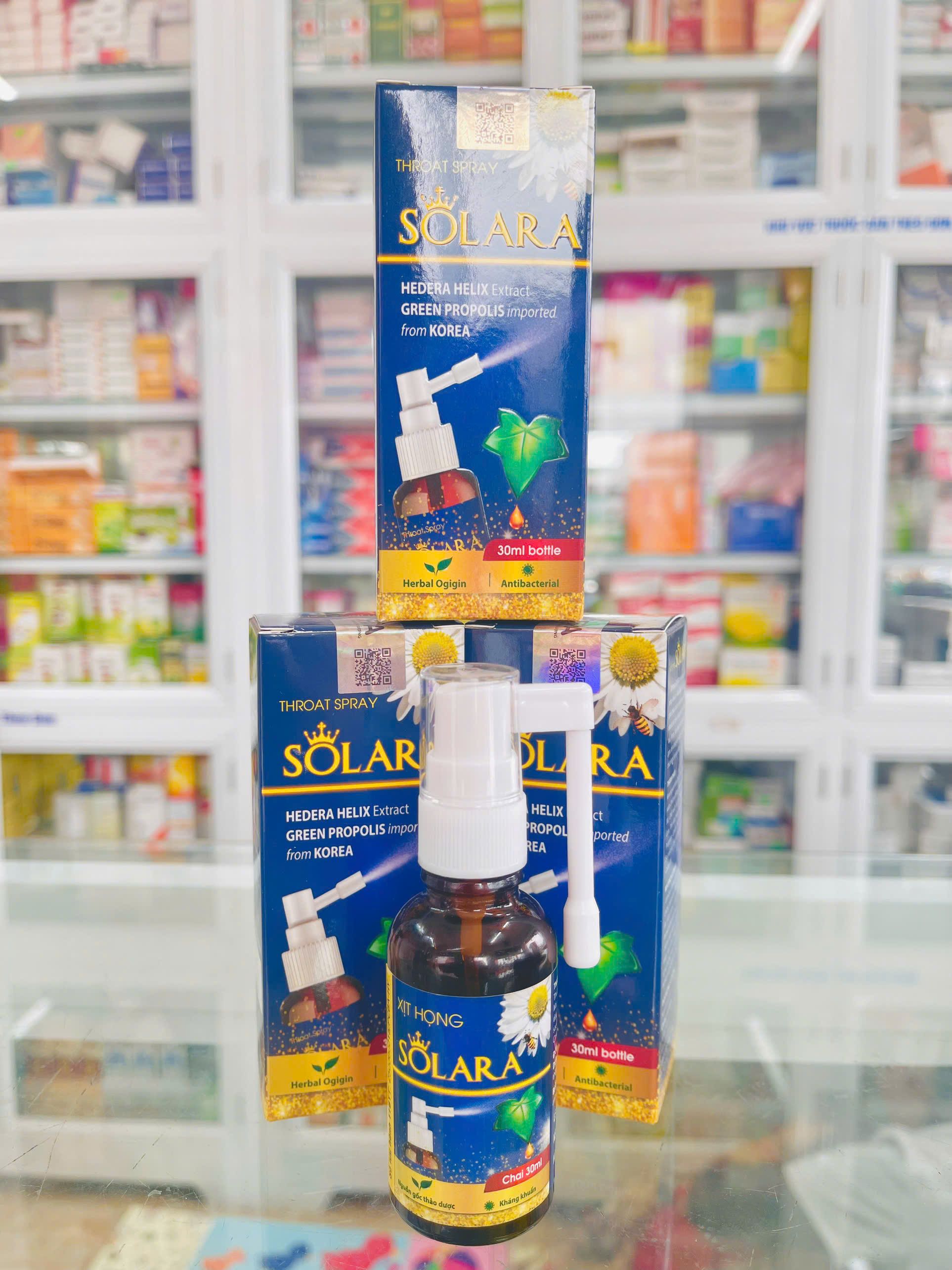 Xịt Họng Solara – Giảm Ho, Dưỡng Ẩm Họng, Thảo Dược An Toàn